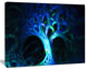Magical Blue Psychedelic Tree, Oversized Abstract Canvas Art Print, 60x40