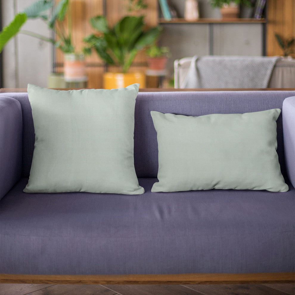 Aqua Solid Shiny Velvet Luxury Throw Pillow, Double sided 20"x36" King