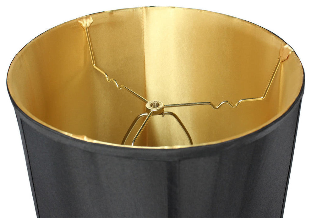 Shantung Drum Deluxe Lamp Shade 14"x16"x17", Black