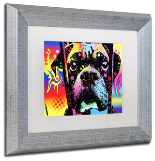 Dean Russo 'Choose Adoption Boxer' Art, Silver Frame, 11"x14", White Matte