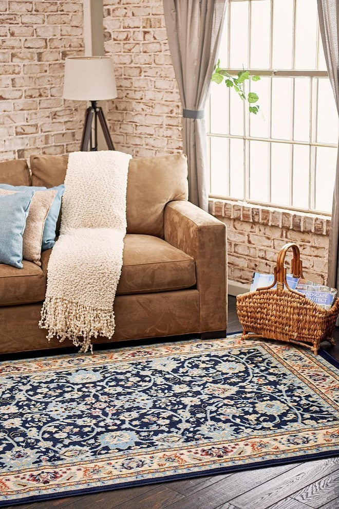 Unique Loom Navy Blue Washington Sialk Hill 2' 2 x 8' 2 Runner Rug