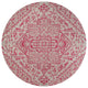 Estrella Bohemian Medallion Textured Weave Indoor/Outdoor, Light Gray/Fuchsia, 5' Round