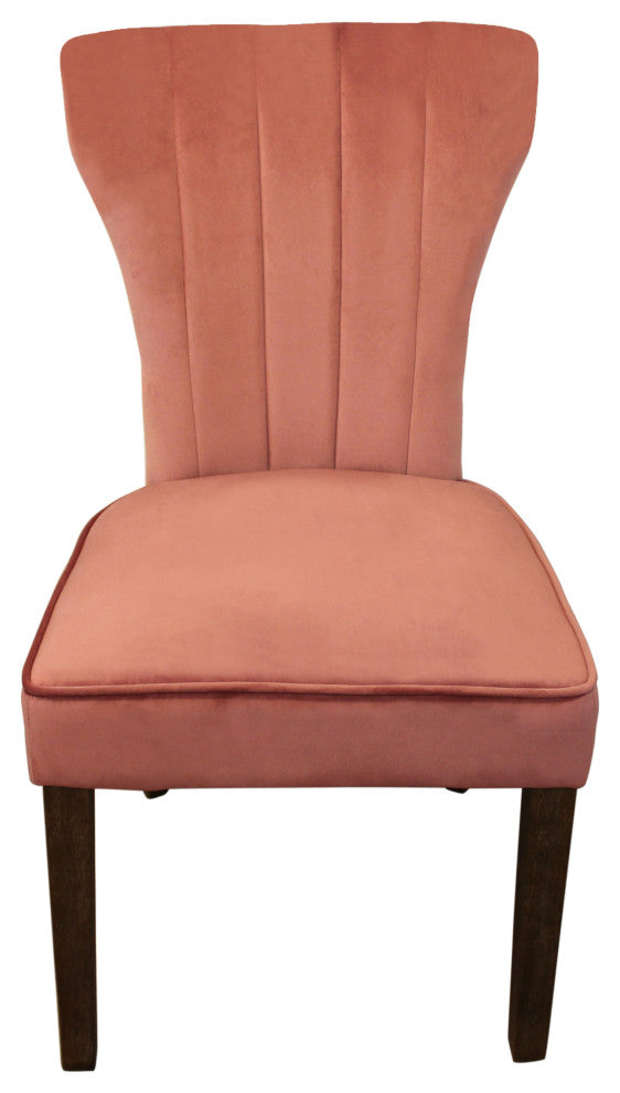 Sullivan 63" Dining Table With 6 Cleo Chairs, Blush Velvet Fabric