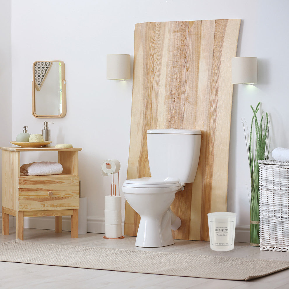 Bathroom Accessories Bath Time Collection, White, Trash Can