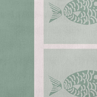 14x20" Fish Chips Nautical Decorative Indoor Pillow, Sage