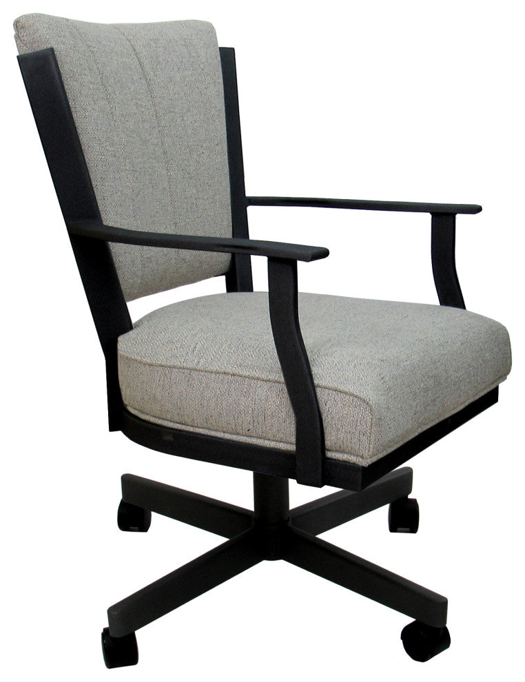 Montana Swivel Metal Dining Caster Chair Reading Base, Hemsath Slate - Black