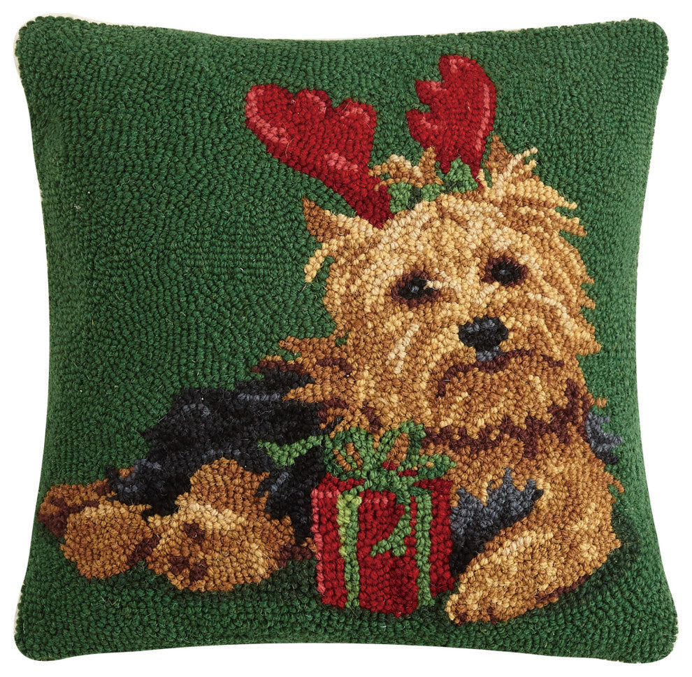 Christmas Yorkshire Terrier Hook Pillow