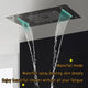Led Rainfall Shower System Handheld Shower Jetted Body Sprays, Black Matte