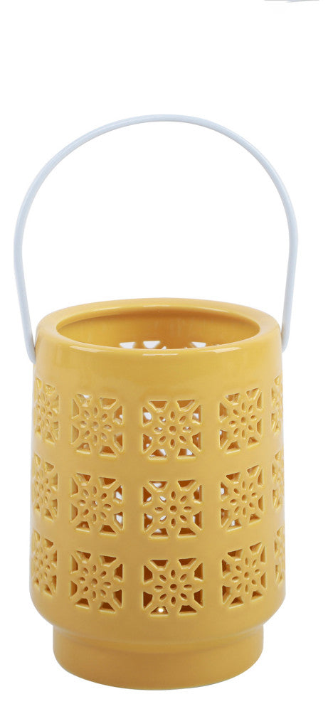6.25In Led Pieced Star Ceramic Lantern