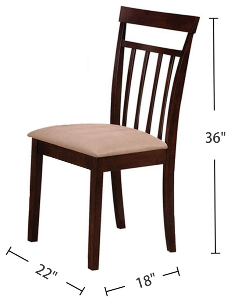 5-Piece Dining Set, Espresso/Beige Finish
