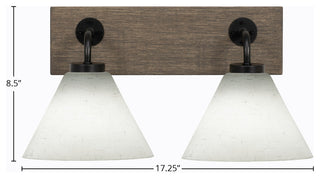 Oxbridge, Bath Bar, Matte Black & Painted Distressed Metal, 7" White Muslin