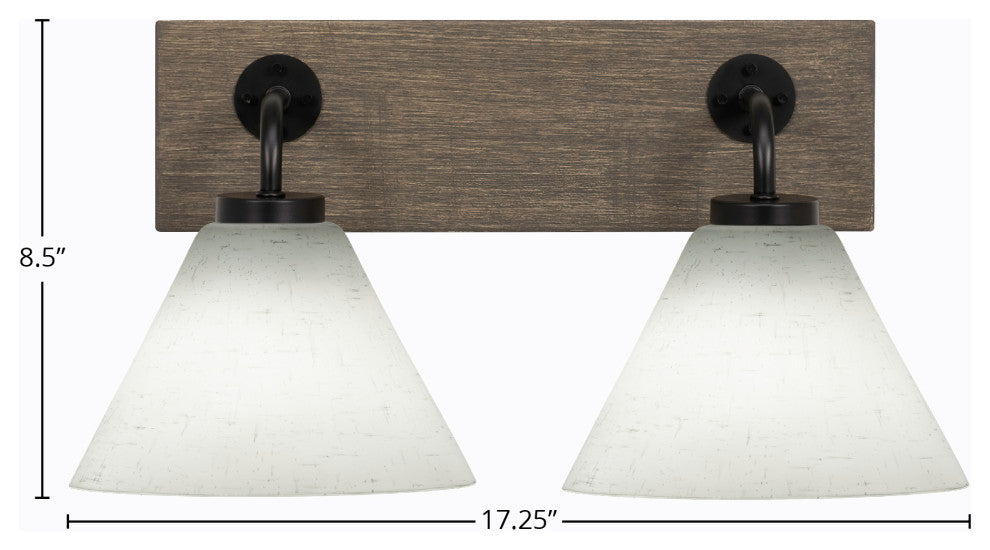 Oxbridge, Bath Bar, Matte Black & Painted Distressed Metal, 7" White Muslin