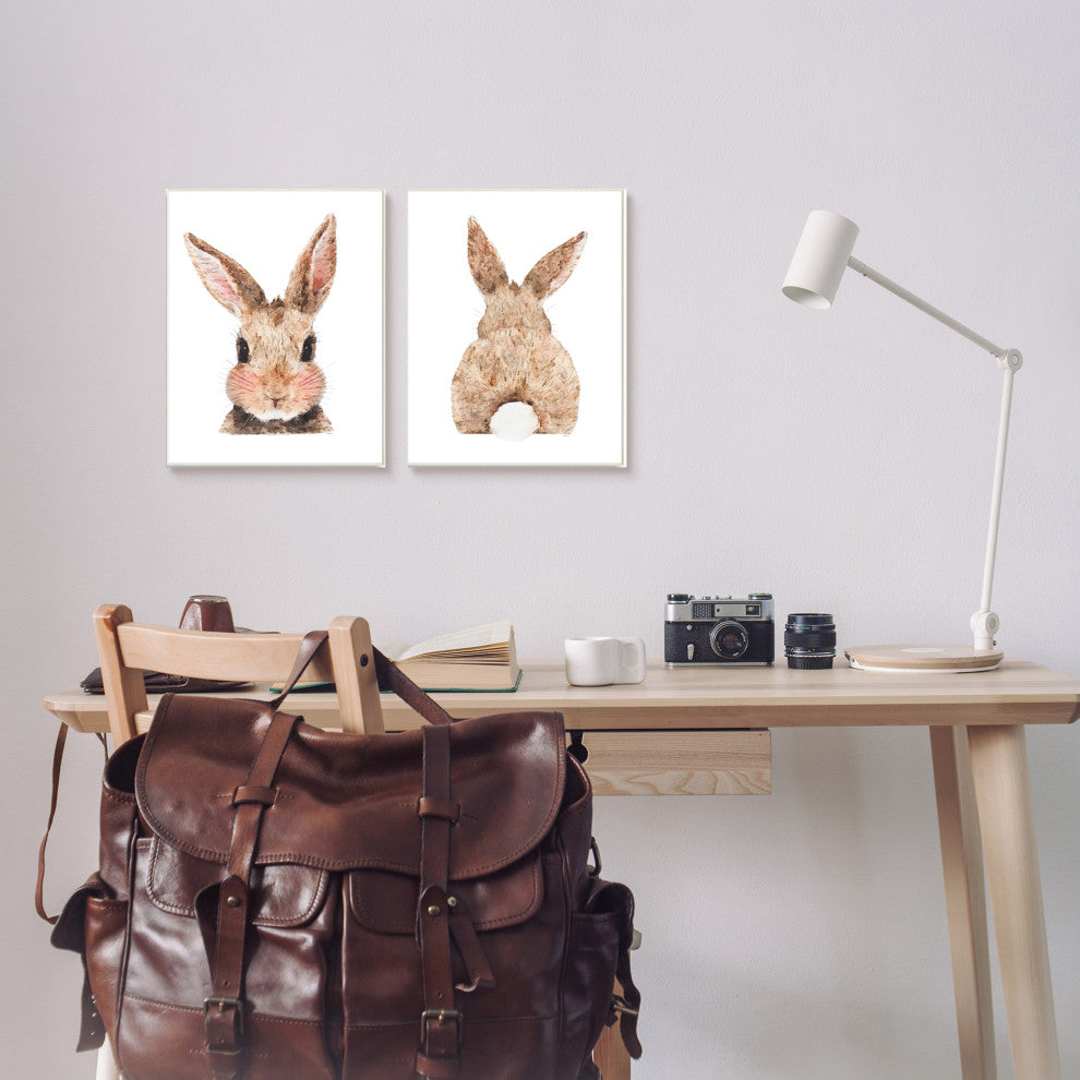 Cute Bunny with Cotton Tail Back Blushing Rabbit,10 x 15