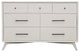 Alpine Furniture Flynn Mid Century Modern Wood 7 Drawer Dresser in White