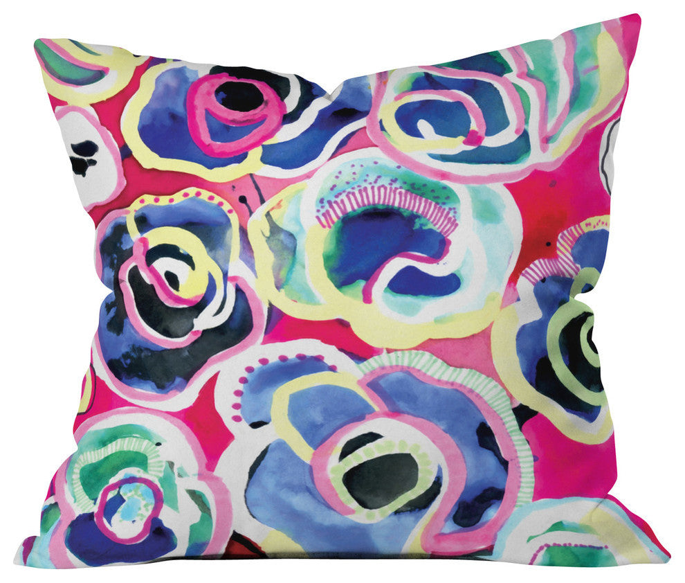 Deny Designs Cayenablanca Flower Party Outdoor Throw Pillow