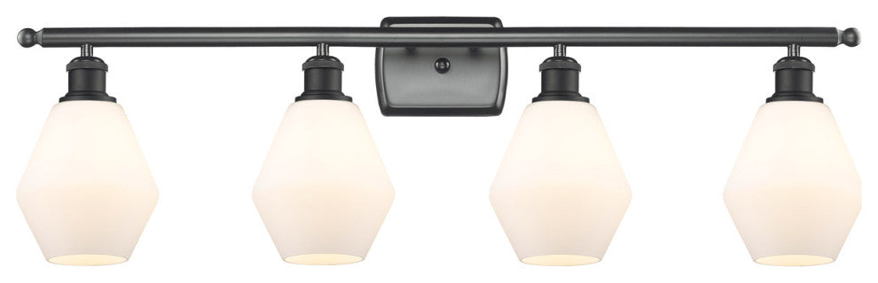Innovations 516-4W-BK-G651-6 4-Light Bath Vanity Light, Matte Black