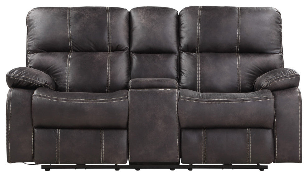 Kimberly Reclining Loveseat, Dark Graphite