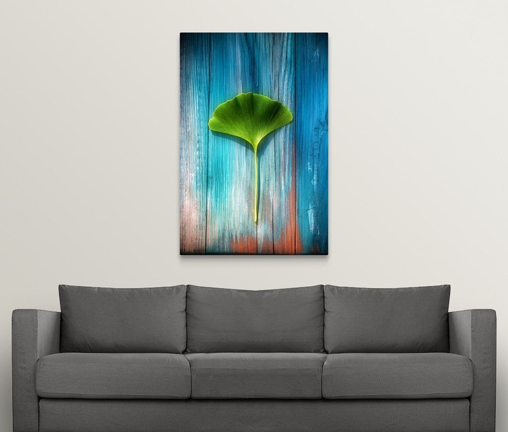 "A Ginkgo leaf" Wrapped Canvas Art Print, 32"x48"x1.5"