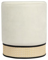 TOV Furniture Ivy Cream Velvet Ottoman