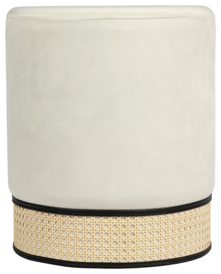 TOV Furniture Ivy Cream Velvet Ottoman
