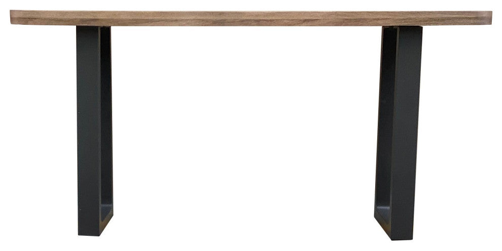 Curvet Mango Wood & Steel Sled Base Console Table