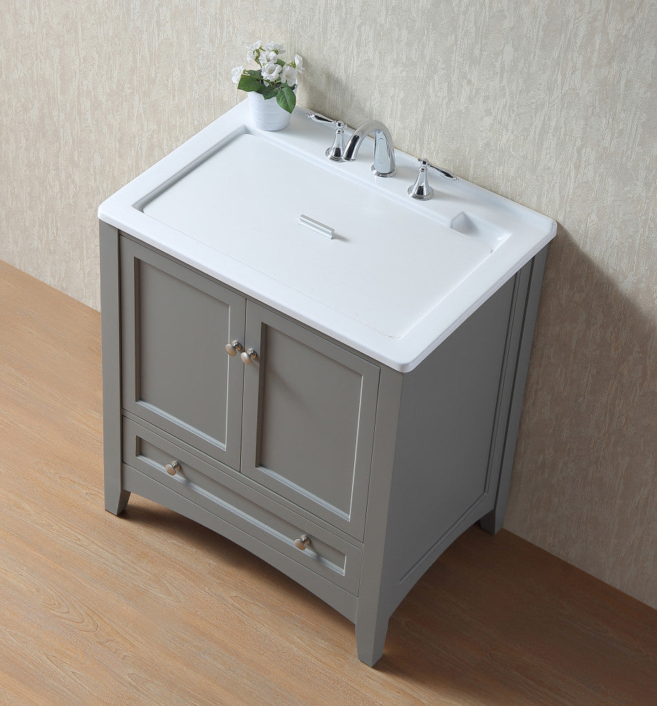 Stufurhome Delia 30" Laundry Utility Sink, Gray