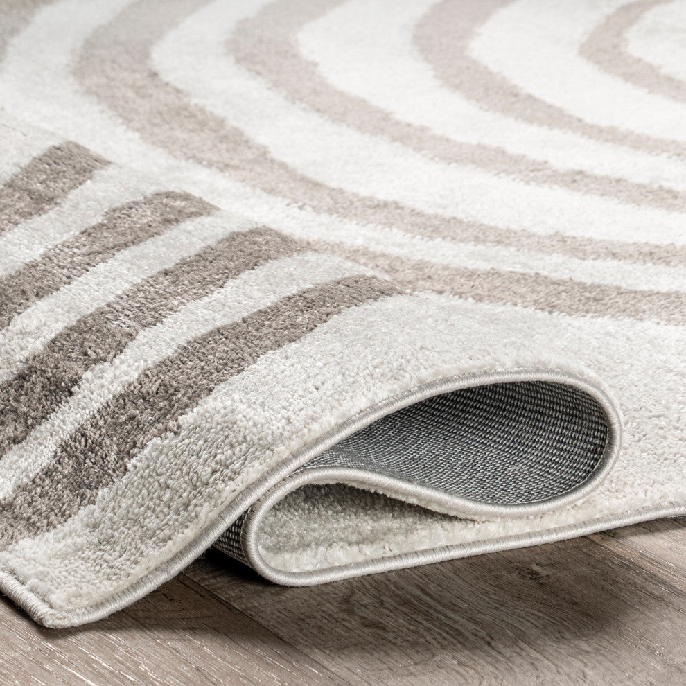 Nuloom Sena Modern Rainbow Area Rug, Light Grey 4'3"x6'