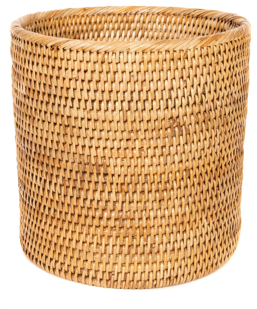 Artifacts Rattan™ Petit Round Waste Basket, Honey Brown