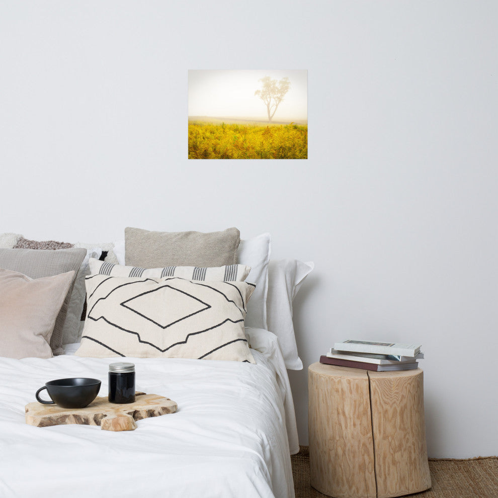 Dreams of Goldenrod and Fog Landscape Photo Unframed Wall Art Print, 18" X 24"