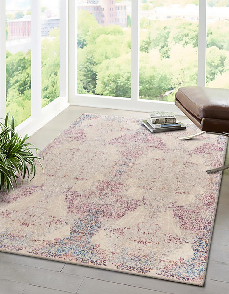 Unique Loom Babble Deepa Rug, Ivory, 2'6"x12' Runner