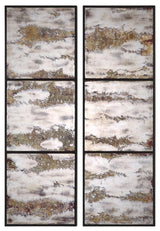 Uttermost Rahila 2-Piece Transitional MDF Wood Mirror Set in Black/Gold/Silver