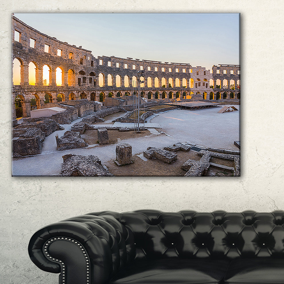 "Inside Ancient Roman Amphitheater" Landscape Wall Wall Art, 32"x16"
