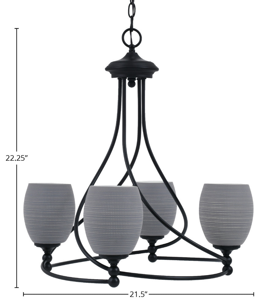 Capri 4-Light Chandelier, Matte Black/Gray Matrix