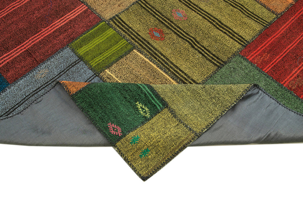 Rug N Carpet - Handmade Turkish 8' 2'' x 11' 7'' Rustic Patchwork Kilim Rug