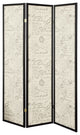 3 Panel Screen, French Script and Black