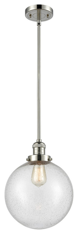 X-Large Beacon 1-Light Mini Pendant, Polished Nickel, Seedy