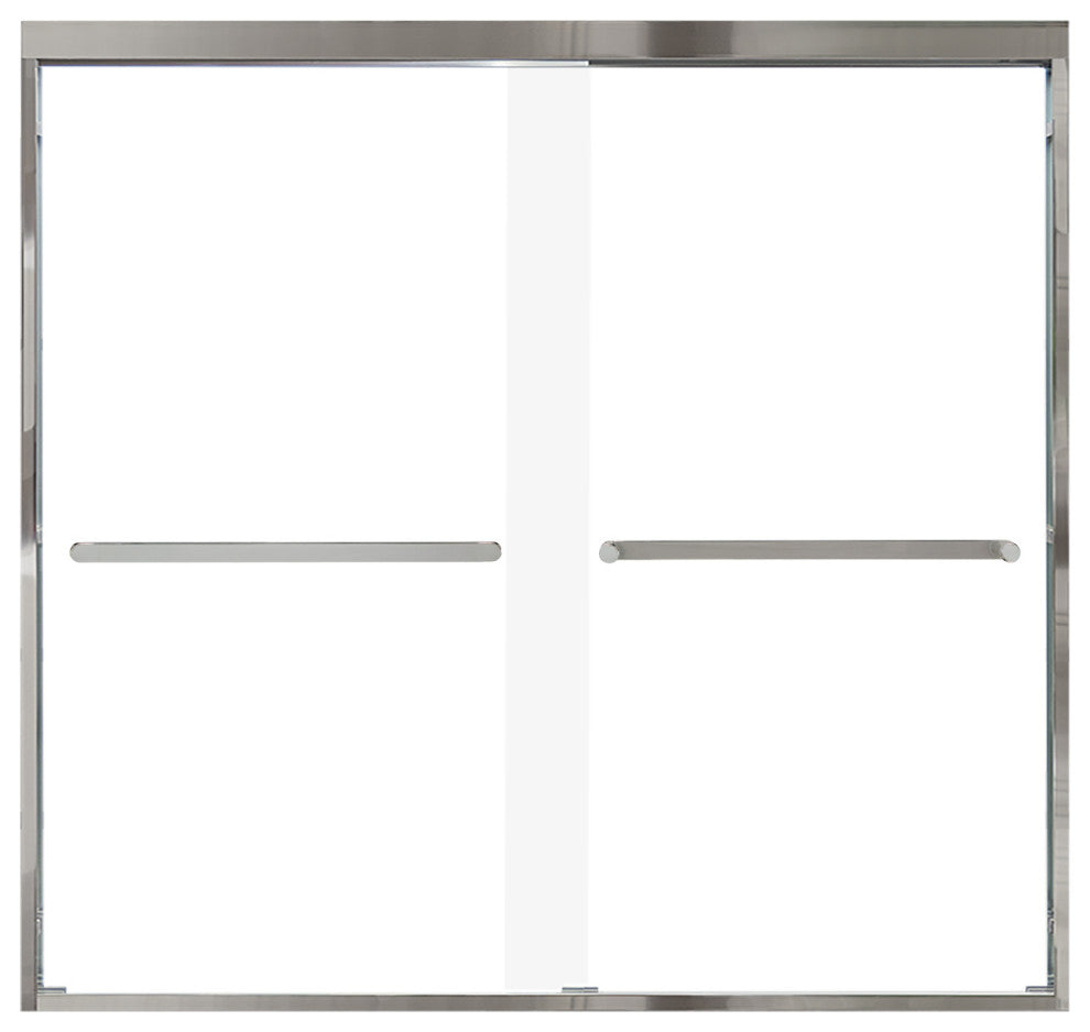Frederick 59 in. W x 58 in. H Shower Door in Polished Chrome with Clear Glass