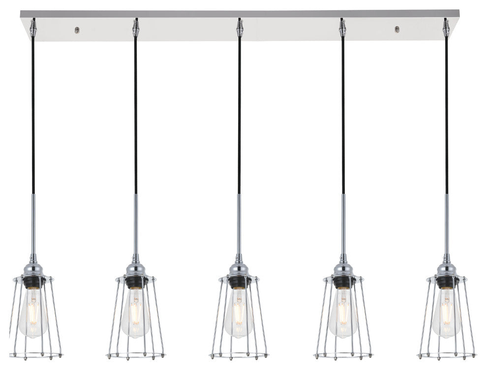 Chrome Finish 5-Light Pendant