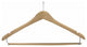 Wood Anti-Theft Curved Suit Hanger With Locking Bar, Natural Finish, Box of 50
