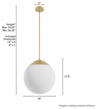 Hepburn Painted Modern Brass With Cased White Glass 3 Light Pendant Ceiling