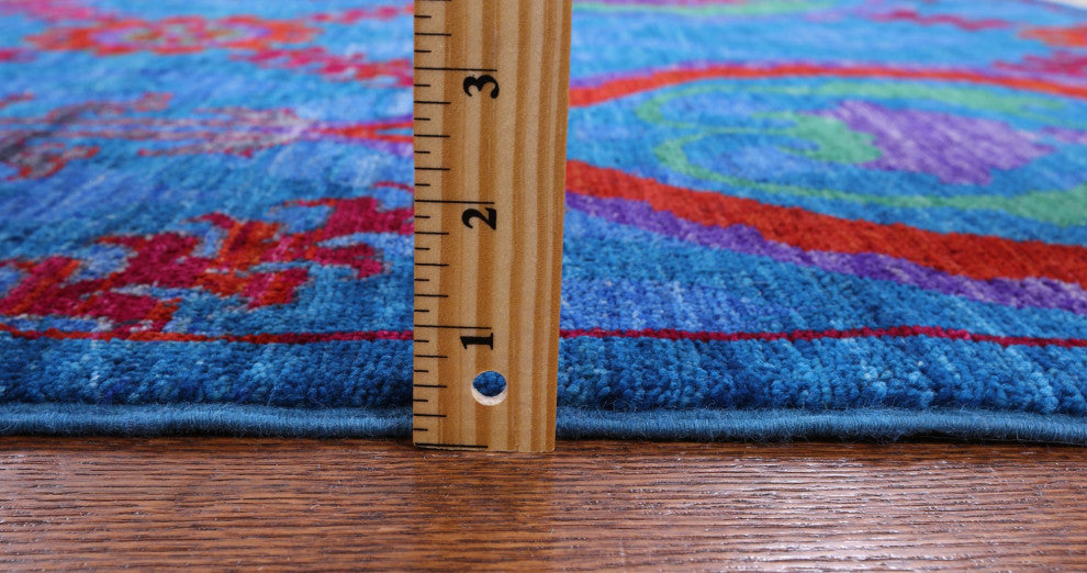 6' Square William Morris Handmade Wool Rug Q6561
