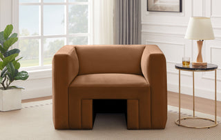Henson Velvet Upholstered Chair, Saddle