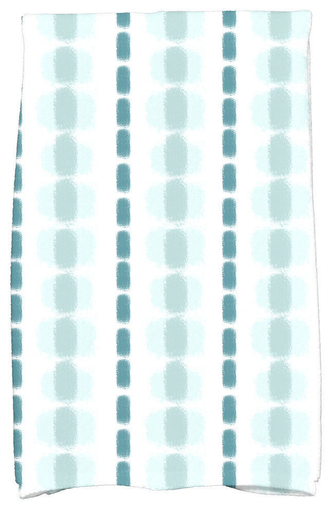 Watercolor Stripe, Stripe Print Kitchen Towel, Teal