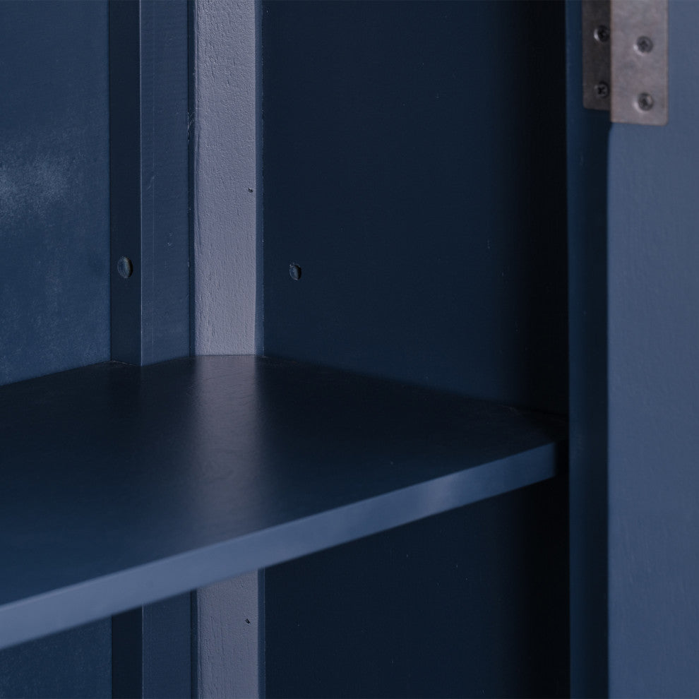 60-inch Wood Sideboard with Adjustable Shelves, Navy Blue, 60" X 13"