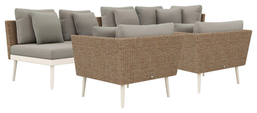 20Twenty 4-Piece Outdoor Lounge Seating Set, Blond Weave