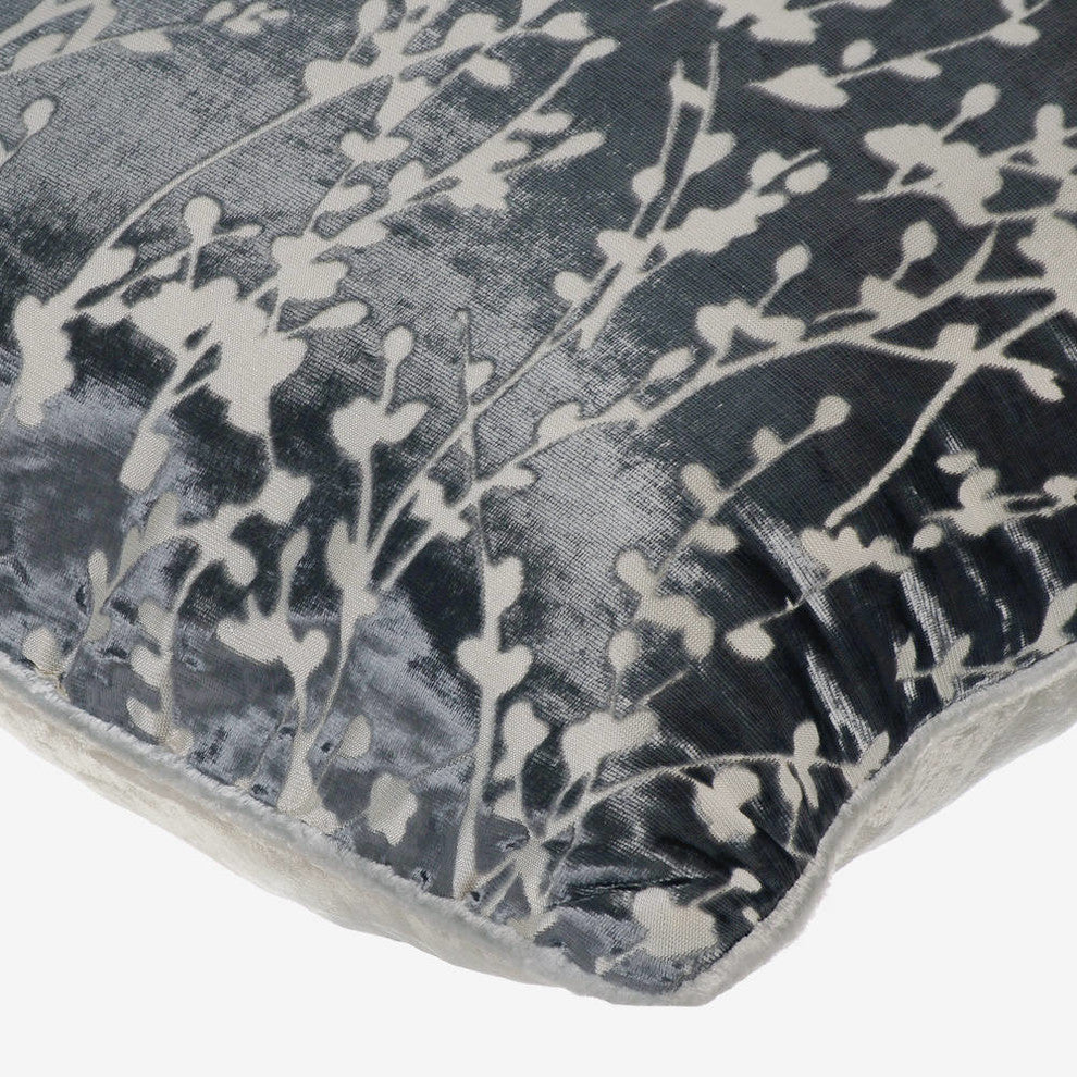 Gray Decorative Pillow Covers 22"x22" Velvet, Paloma Gray Drops