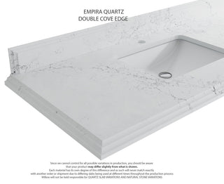 Aberdeen 60 Single Bathroom Vanity in White 1.5" Empira Quartz
