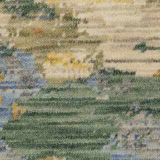 Saturn Abstract Horizons Beige/Multi Wool Blend Area Rug 2' x 3'
