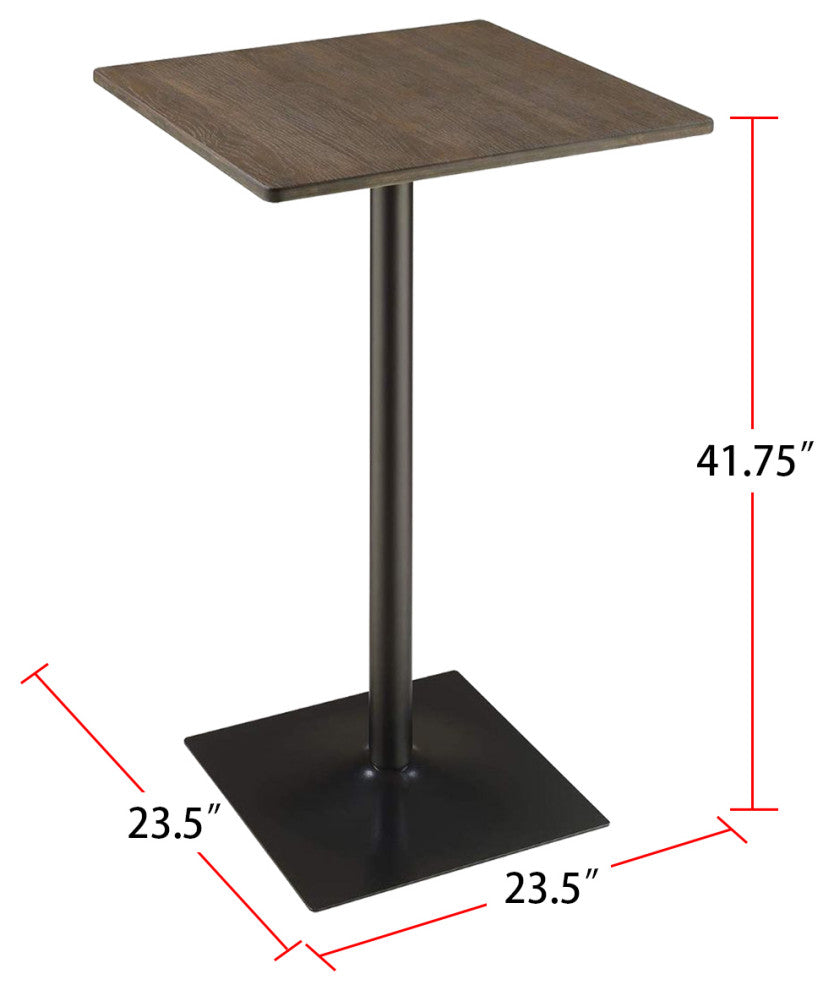 Wood Bar Table, Dark Elm and Matte Black