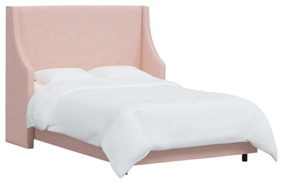 Fully Upholstered Wingback Bed, Zuma Rosequartz, Queen